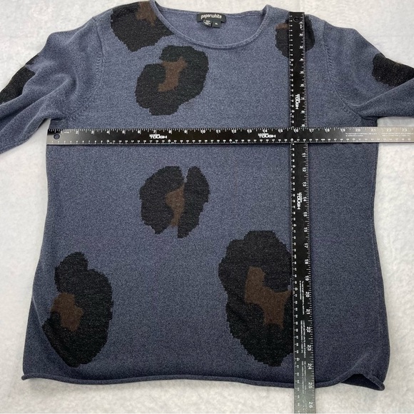Paperwhite Sweater Womens XL Blue Black Brown Animal Print Wool‎ Angora Rayon - Picture 5 of 10